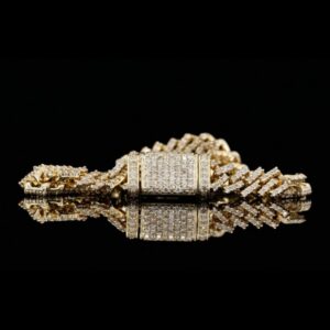 Unique Round Shape Moissanite Diamond Hip Hop Bracelets 3.5 CT For Men