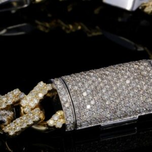 Awesome Moissanite Diamond Cuban Link Yellow and White Tone Bracelets