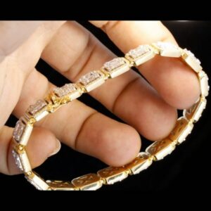 Fabulous Moissanite Round and Baguette Diamond Bracelets For Men