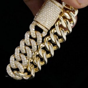 Bulky Round Cut Moissanite Diamond Hip Hop Bracelets